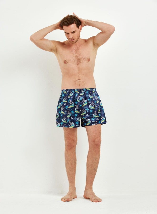 JupiterSecret Mens Satin Boxer Shorts Pack, Silk Feeling Sleep Shorts Underwear with Button Fly, Silky Pajama Bottoms for Men - Image 2